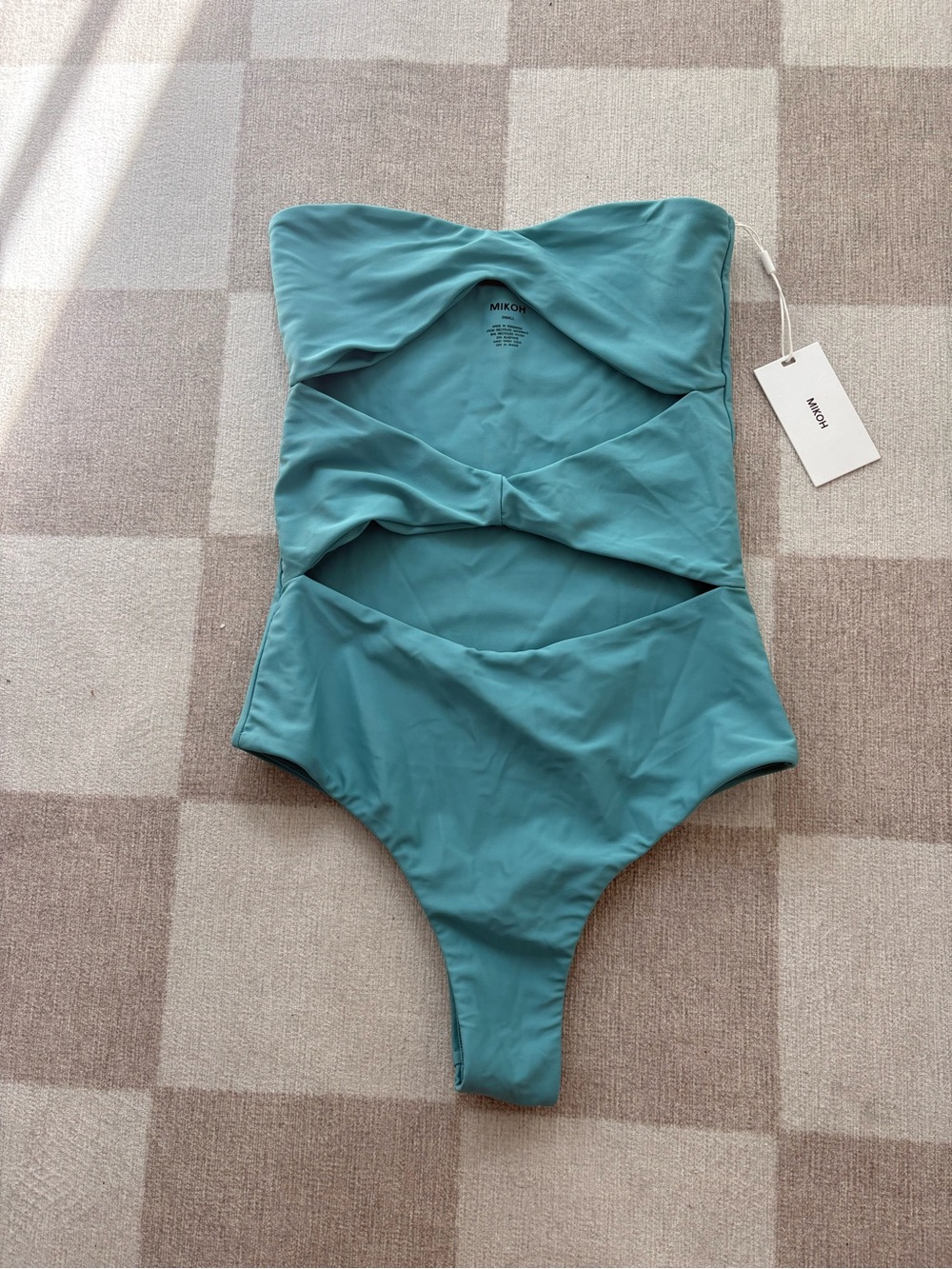 Mikoh Turquoise Blue Cutout One-Piece Swimsuit